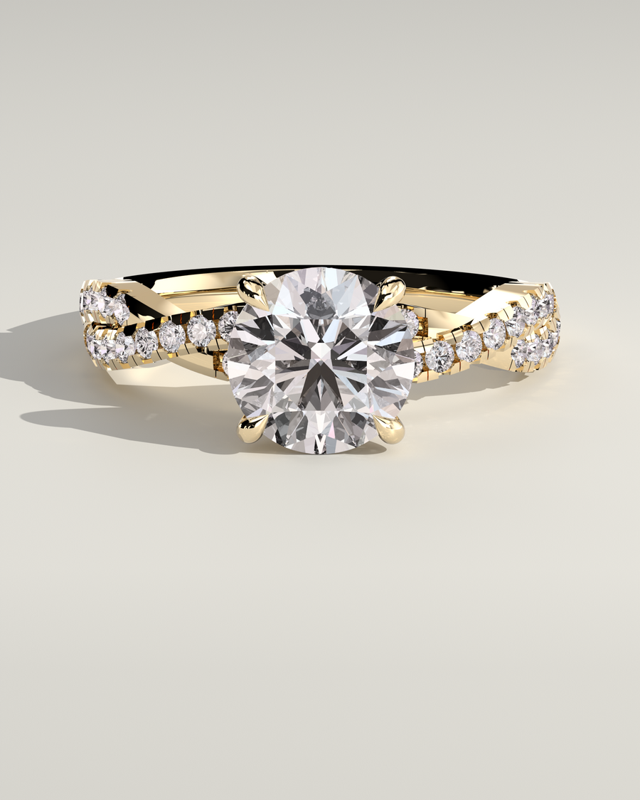Luxora Engagement Ring — Round, yellow gold