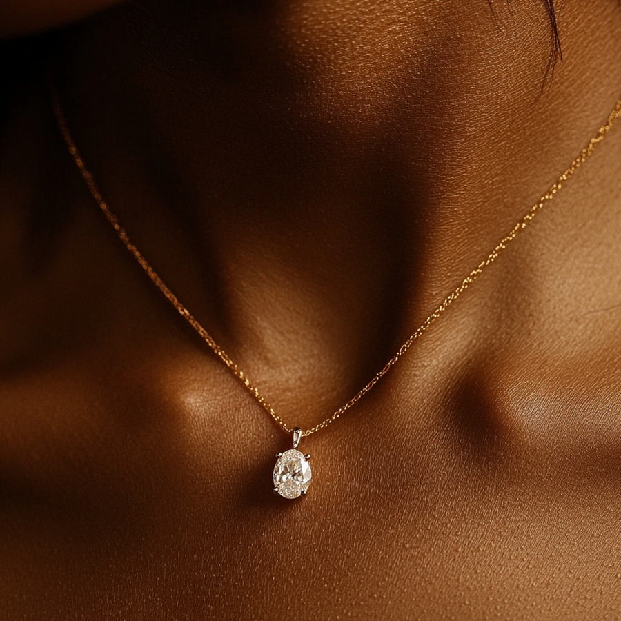 2ct Oval Solitaire Pendant, Diyona