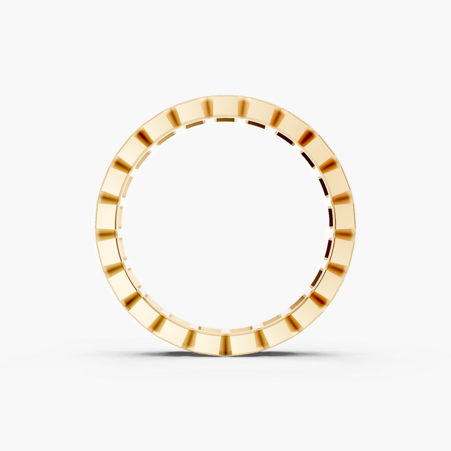 Emerald Bezel Eternity Band — alternate view — Diyona