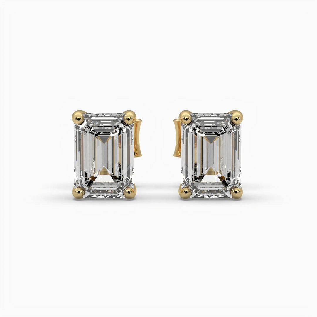 1ct Emerald Cut Diamond Stud Earrings
