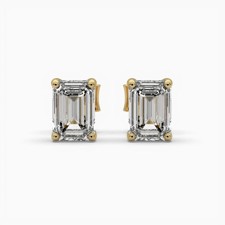 1ct Emerald Cut Diamond Stud Earrings