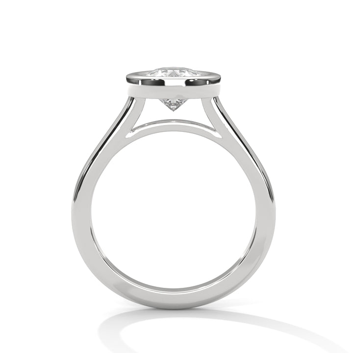 Genora Solitaire Bezel 2ct Pear Lab Diamond Engagement Ring