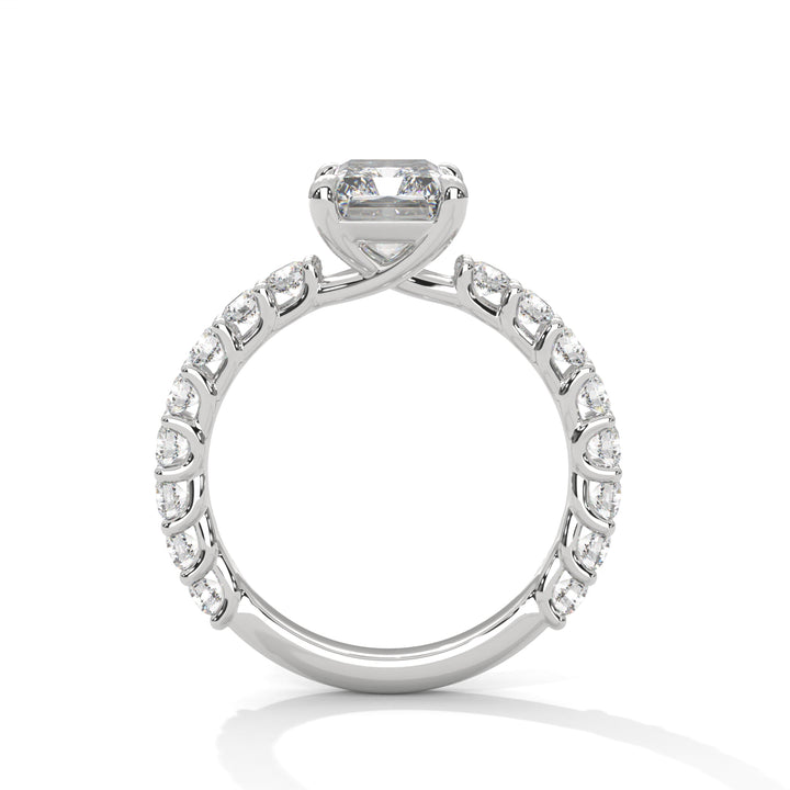 Evora Floating Diamond 2ct Radiant Lab Diamond Engagement Ring