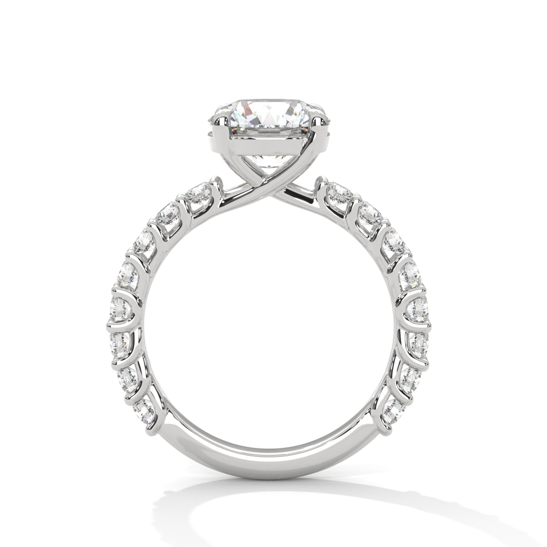 Evora Floating Diamond 2ct Round Lab Diamond Engagement Ring