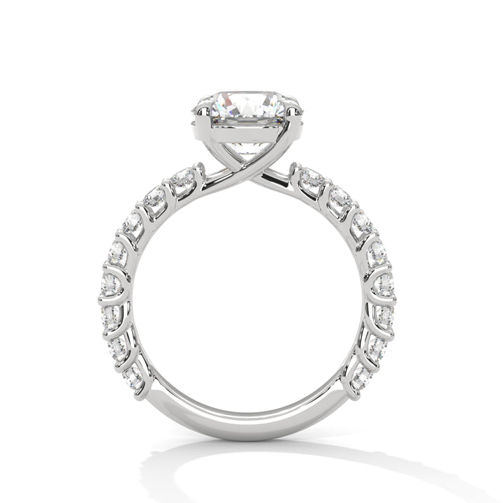 Evora Floating Diamond 2ct Round Lab Diamond Engagement Ring