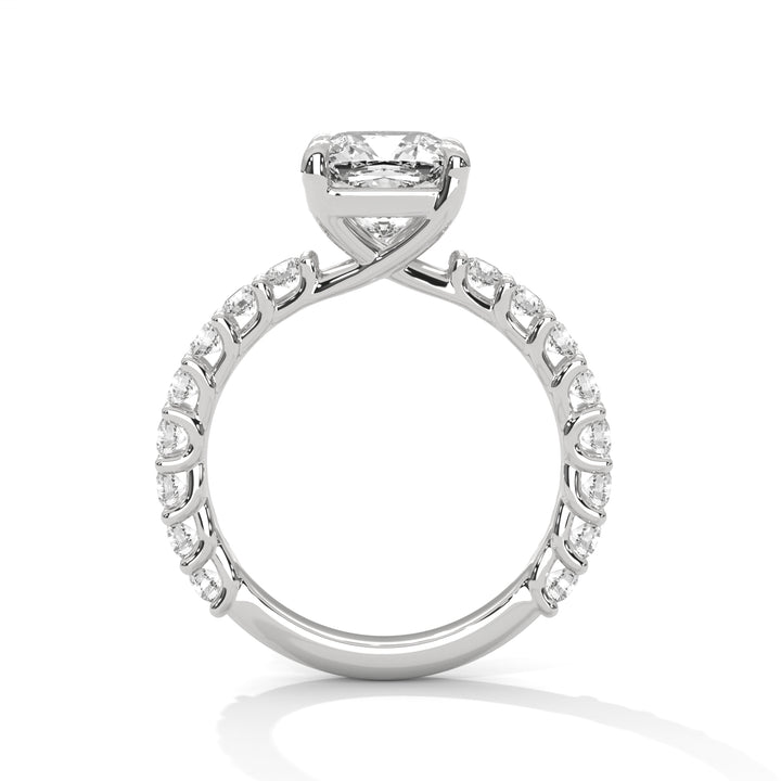 Evora Floating Diamond 2ct Cushion Brilliant Lab Diamond Engagement Ring