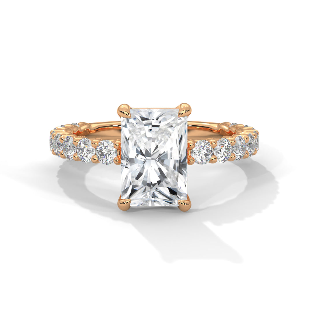 Evora Floating Diamond 2ct Radiant Lab Diamond Engagement Ring