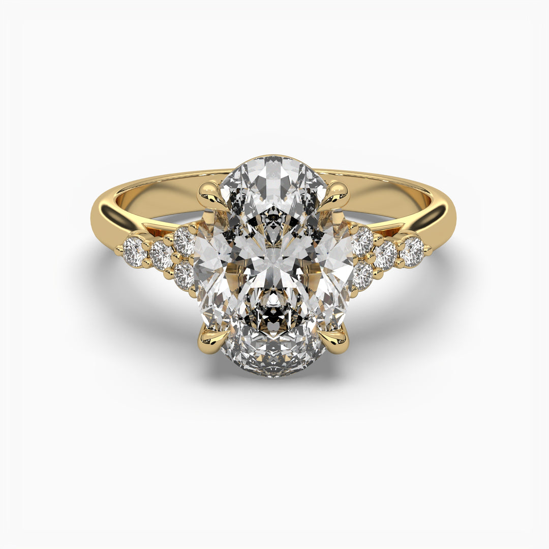 Tiana Cathedral 2.5ct Oval Lab Diamond Engagement Ring with Round Diamond Accents