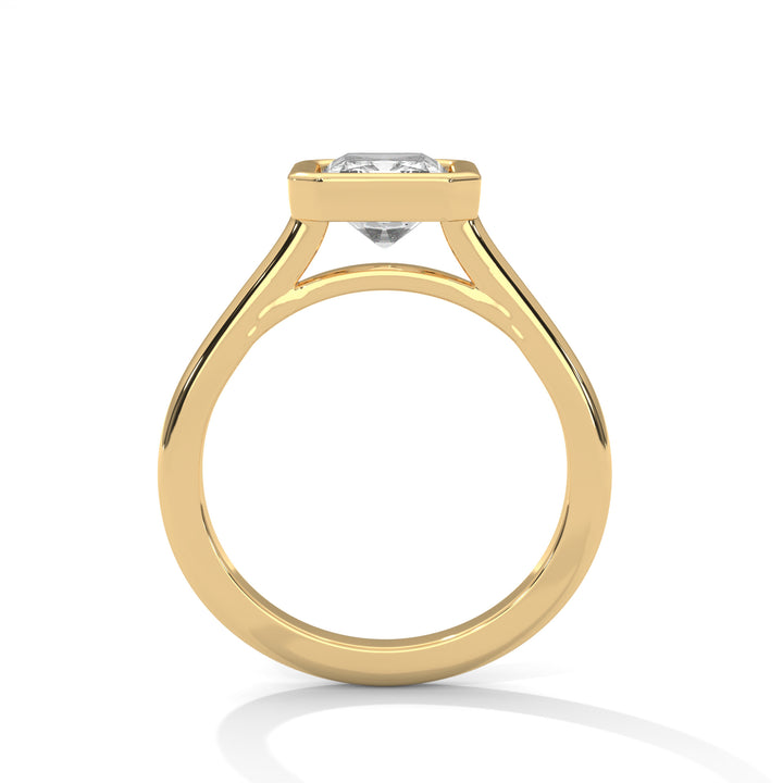 Genora Solitaire Bezel 2ct Radiant Lab Diamond Engagement Ring