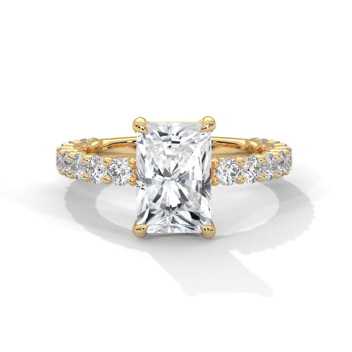 Evora Floating Diamond 2ct Radiant Lab Diamond Engagement Ring