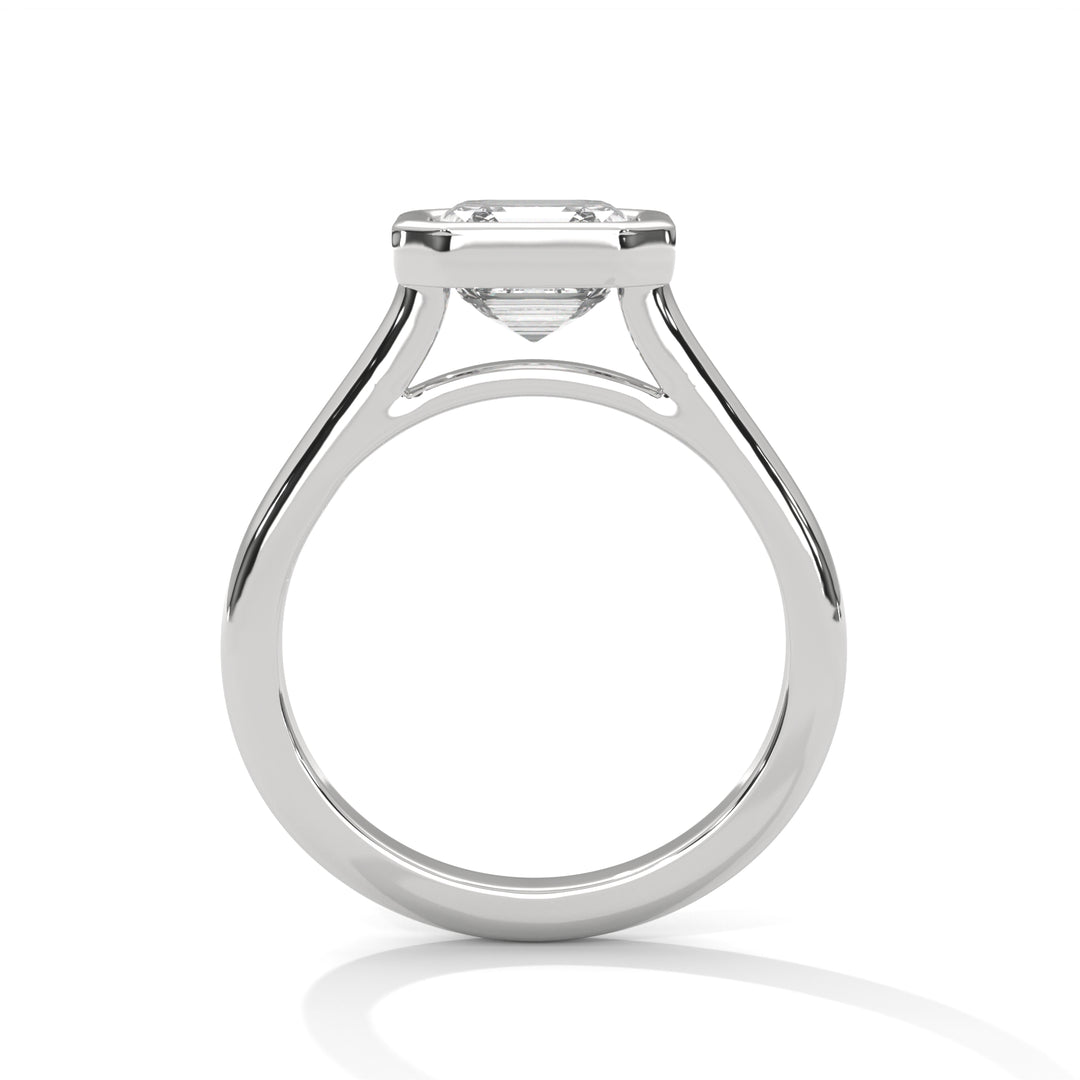 Genora Solitaire Bezel 2ct Asscher Lab Diamond Engagement Ring