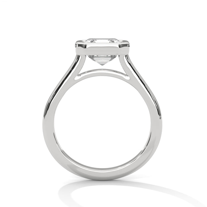 Genora Solitaire Bezel 2ct Asscher Lab Diamond Engagement Ring