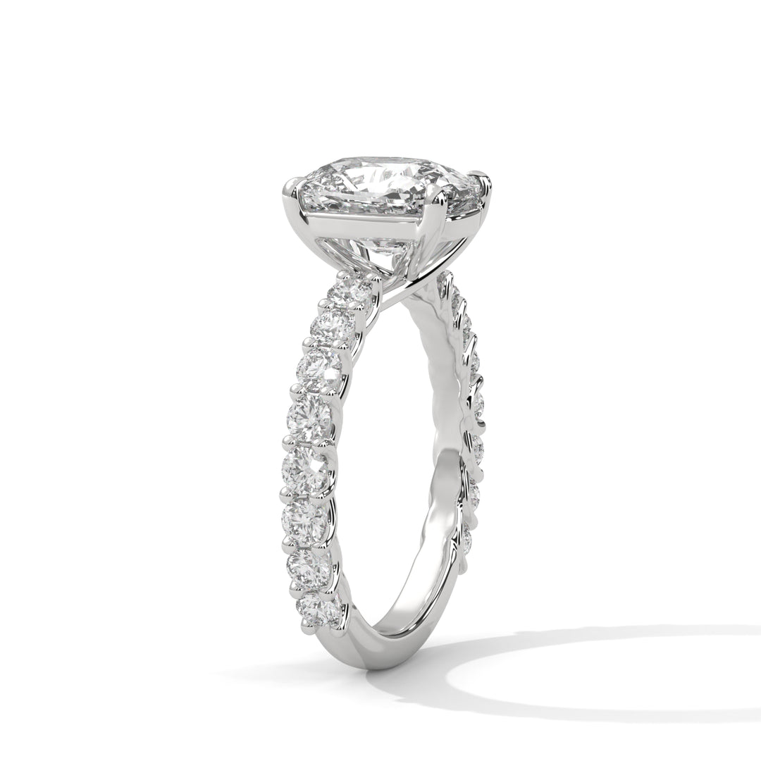 Evora Floating Diamond 2ct Long Cushion Lab Diamond Engagement Ring