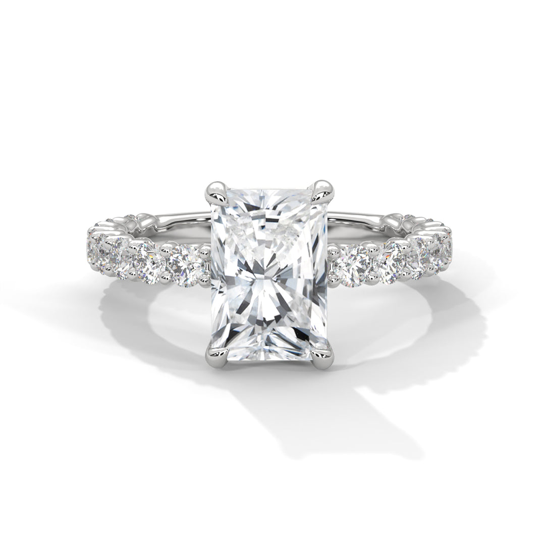 Evora Floating Diamond 2ct Radiant Lab Diamond Engagement Ring