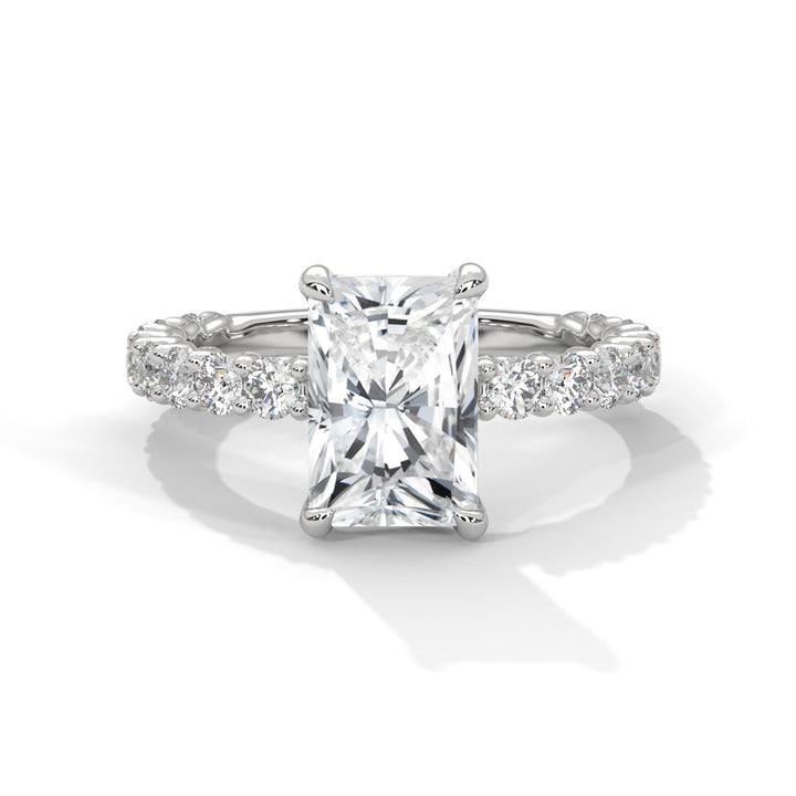 Evora Floating Diamond 2ct Radiant Lab Diamond Engagement Ring