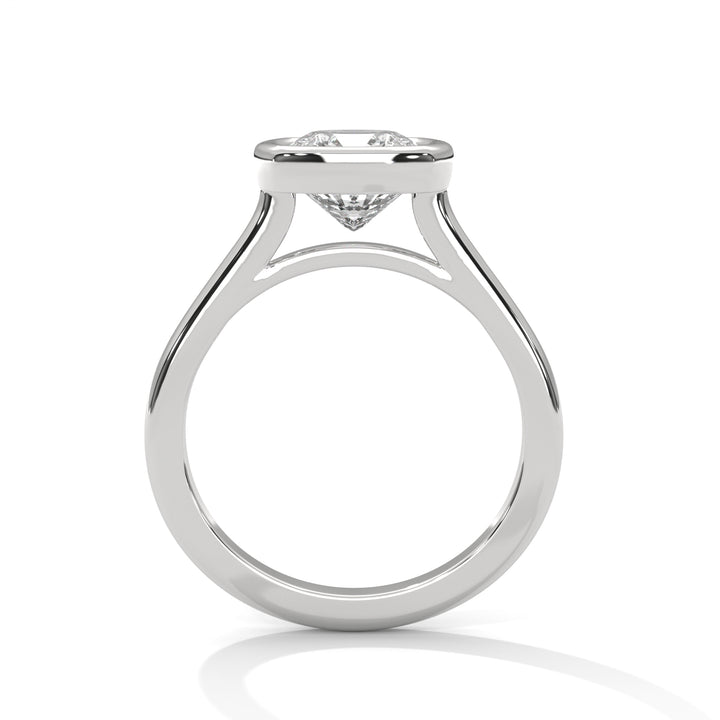 Genora Solitaire Bezel 2ct Cushion Brilliant Lab Diamond Engagement Ring