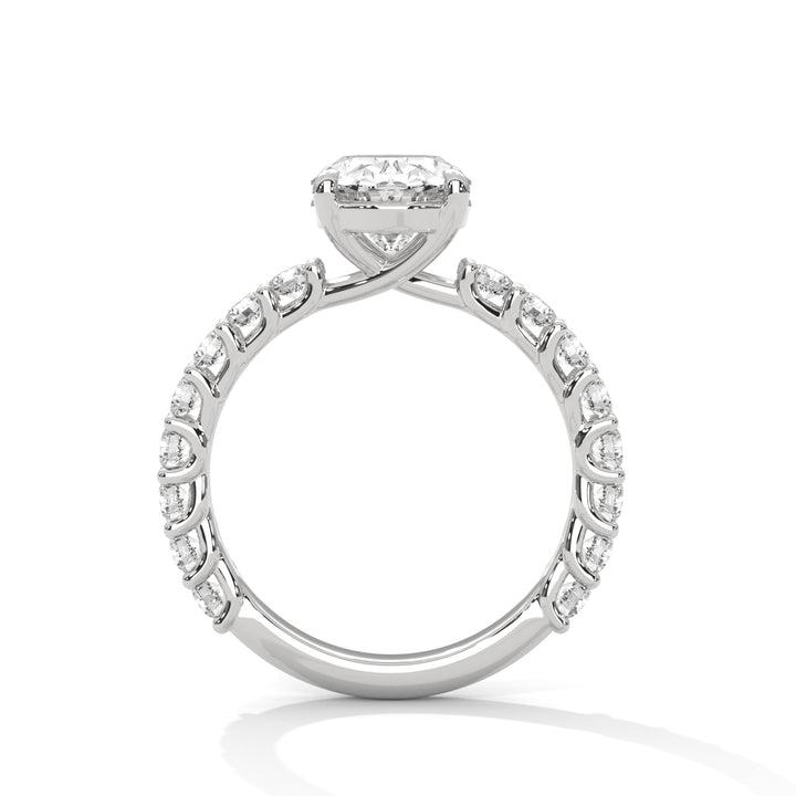 Evora Floating Diamond 2ct Oval Lab Diamond Engagement Ring