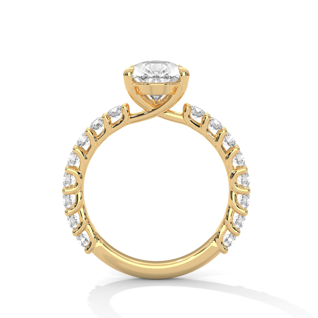 Evora Floating Diamond 2ct Pear Lab Diamond Engagement Ring