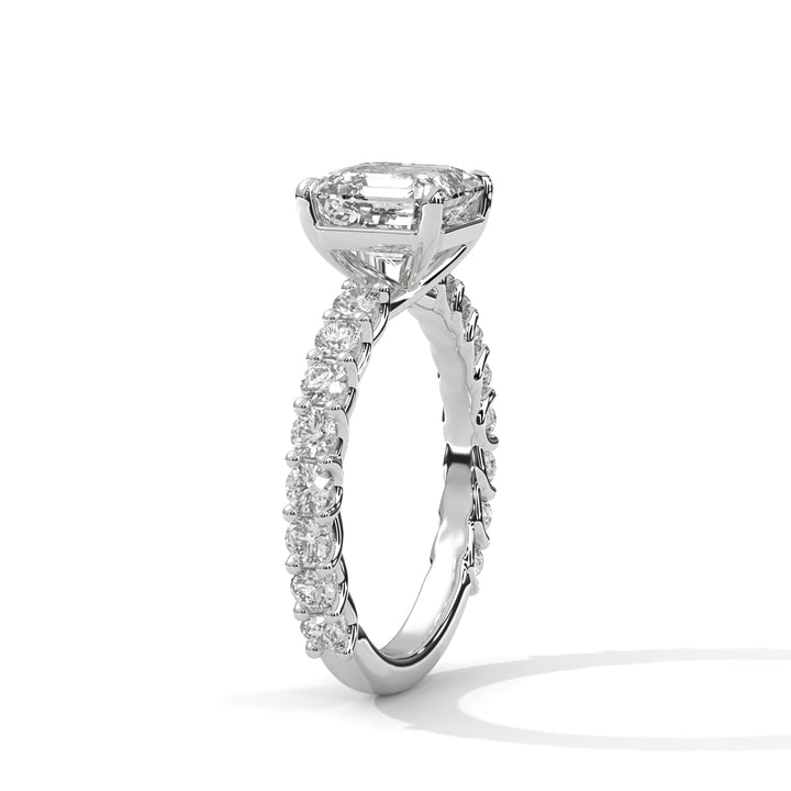 Evora Floating Diamond 2ct Asscher Lab Diamond Engagement Ring