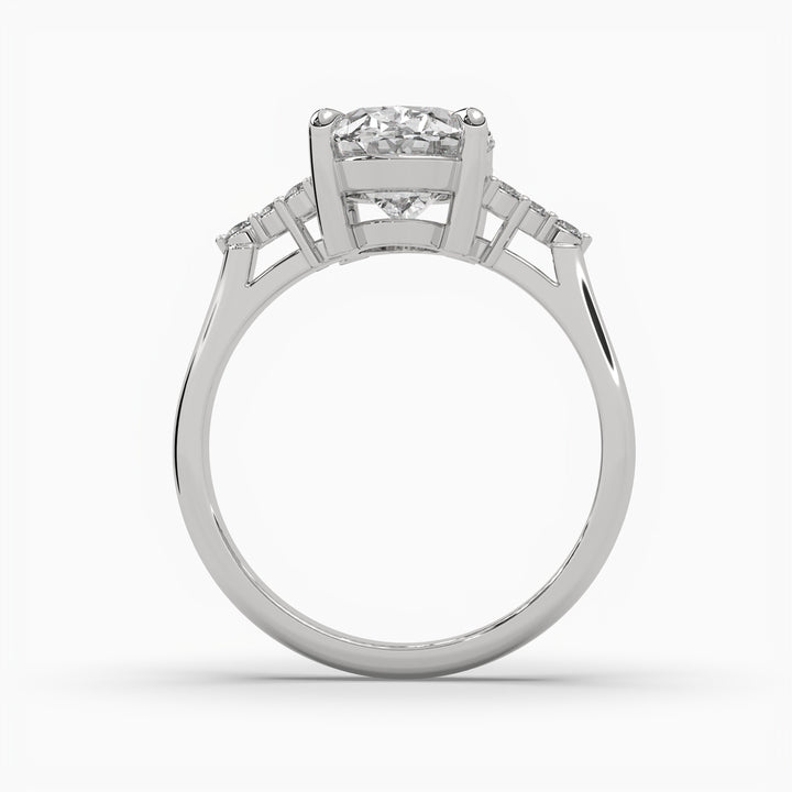 Tiana Cathedral 2.5ct Oval Lab Diamond Engagement Ring with Round Diamond Accents