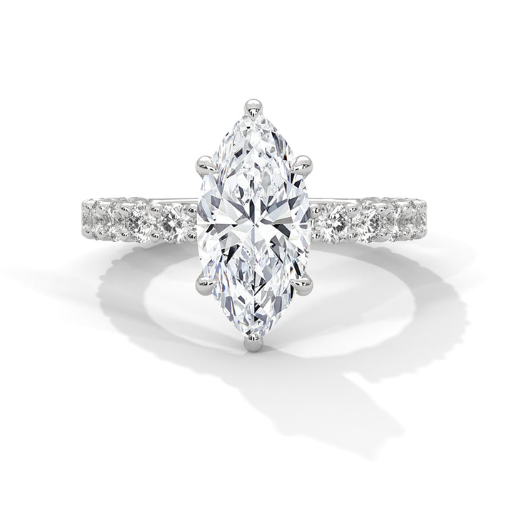 Evora Floating Diamond 2ct Marquise Lab Diamond Engagement Ring