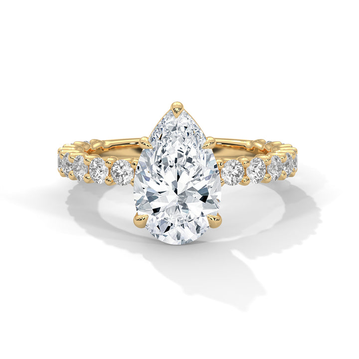 Evora Floating Diamond 2ct Pear Lab Diamond Engagement Ring