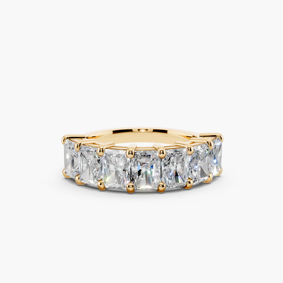 Radiant 7 Stone Lab Diamond Band - Top View