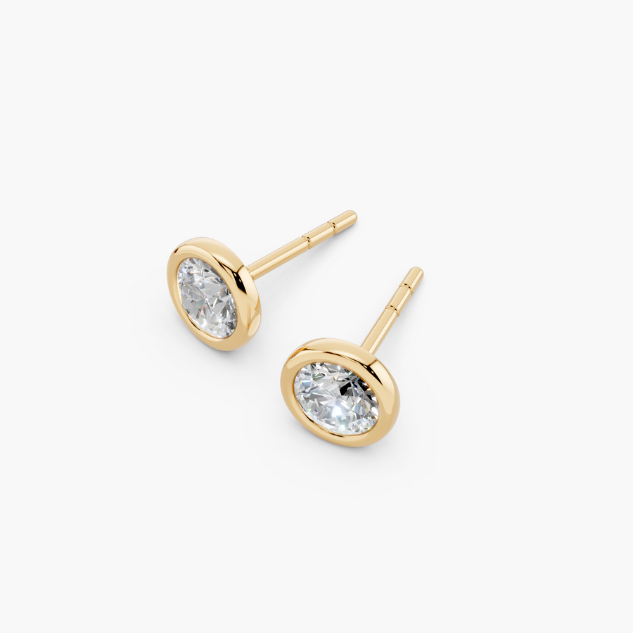 Round Lab Diamond Stud Earrings (1/2 CTW) — alternate view — Diyona