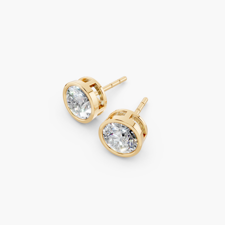 Round Lab Diamond Stud Earrings (1/2 CTW) — alternate view — Diyona