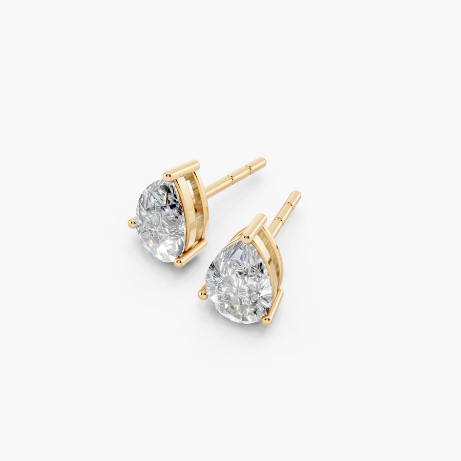 Pear Lab Diamond Stud Earrings (1/2 CTW) — alternate view — Diyona
