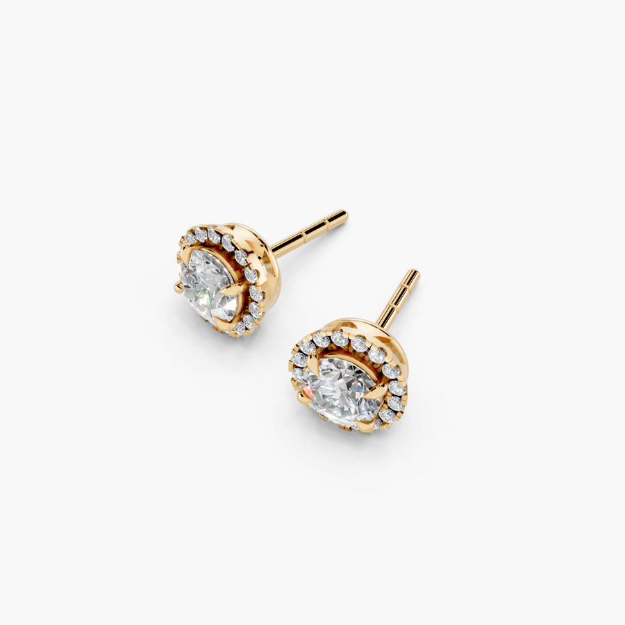 Round Lab Diamond Stud Earrings (1/2 CTW) — alternate view — Diyona
