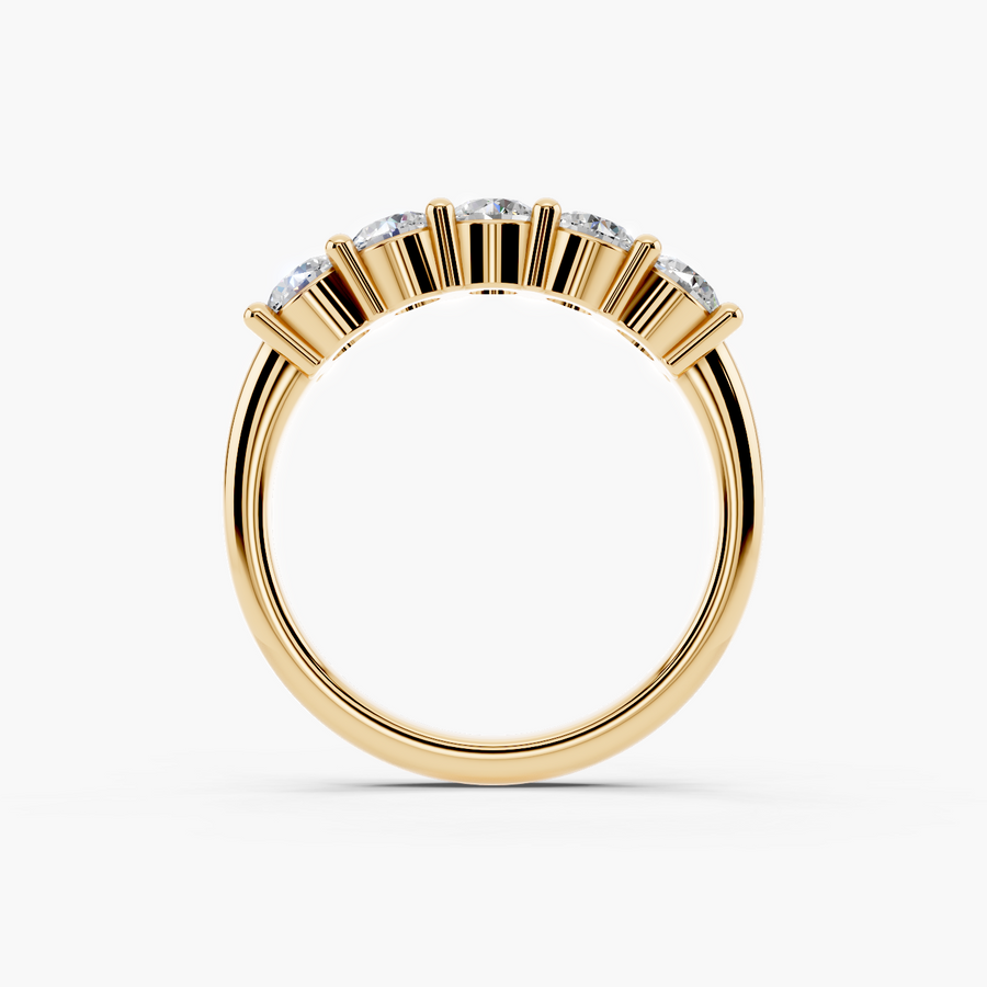 Five-Stone Round Wedding Band — alternate view — Diyona