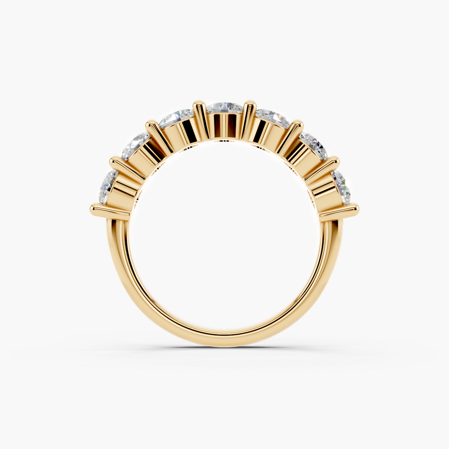 Round 7 Stone Half-Eternity Band — alternate view — Diyona