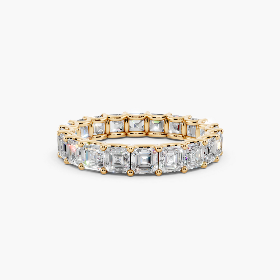 Asscher Cut Eternity Wedding Band 3 CTW - Top View
