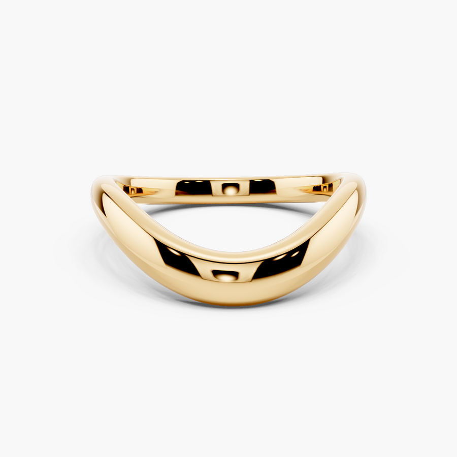 Curved Wave Wedding Band - Top View