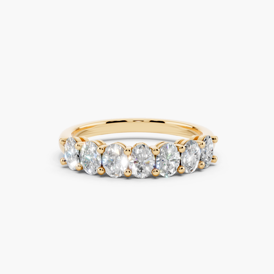 Oval 7 Stone Band - Top View