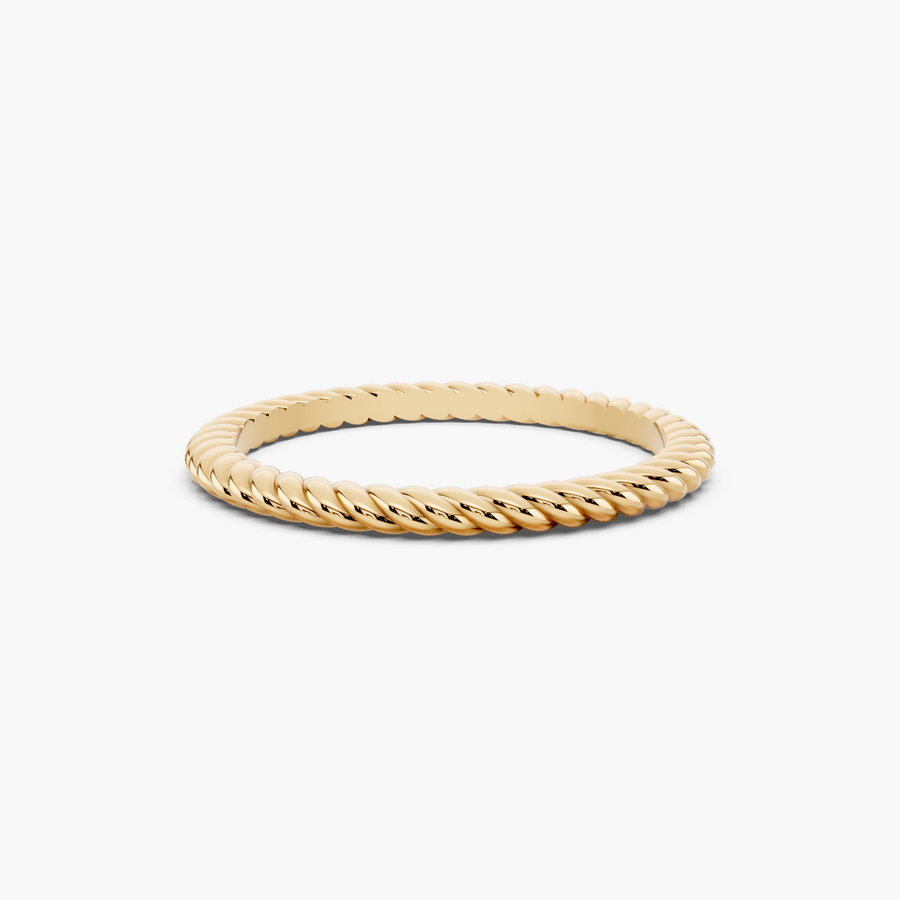 Rope Twist Wedding Band - Top View