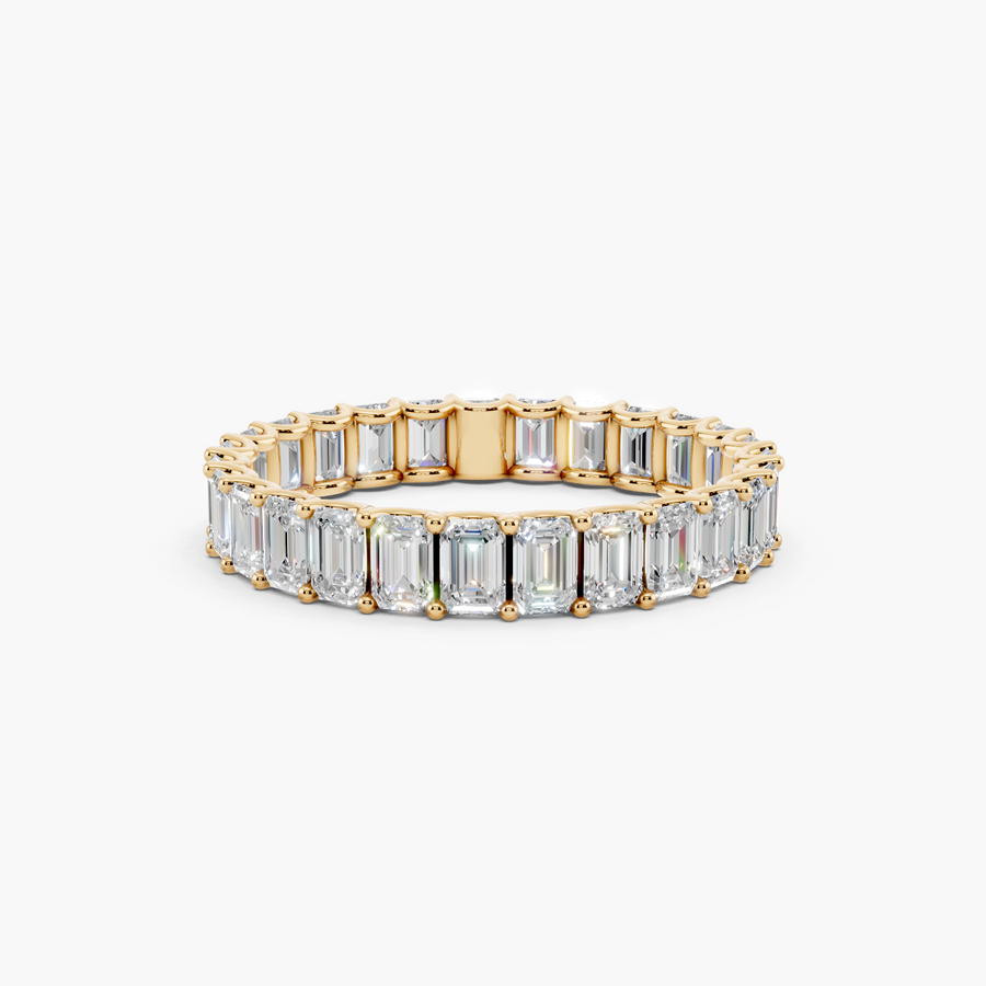 Emerald Eternity Band in 14K Yellow Gold — Diyona