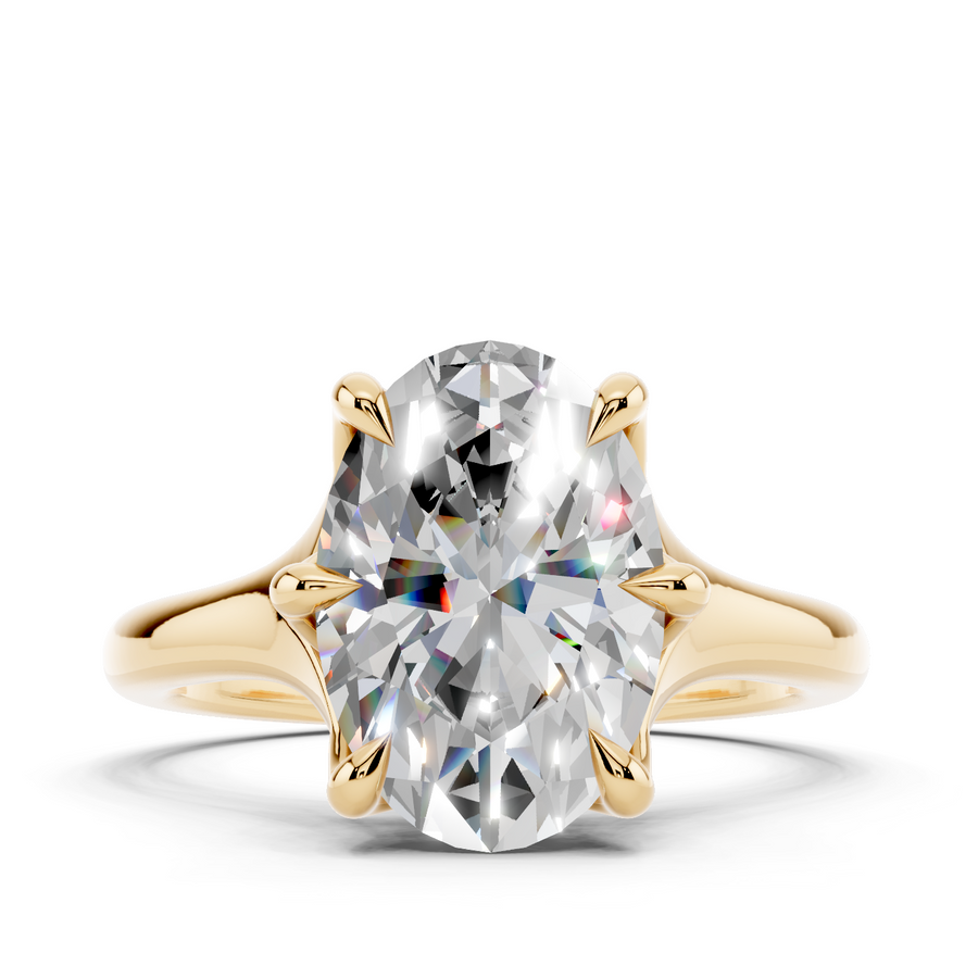 Classic Solitaire Oval Yellow Gold - View 1