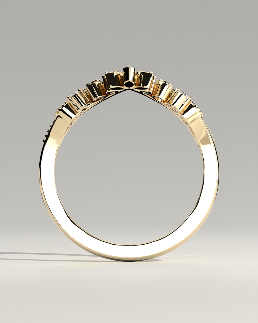 Scroll Leaf Wedding Band — alternate view — Diyona