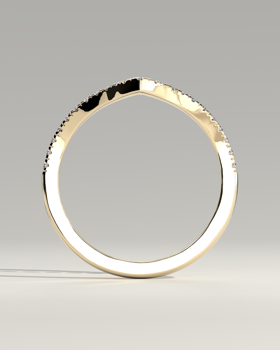 Pavé Chevron Wedding Band — alternate view — Diyona