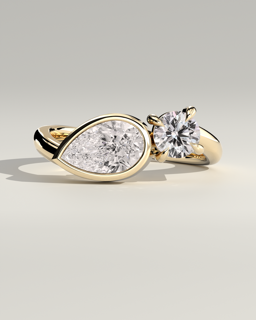 Toi et Moi Ring in 14K Yellow Gold — Diyona