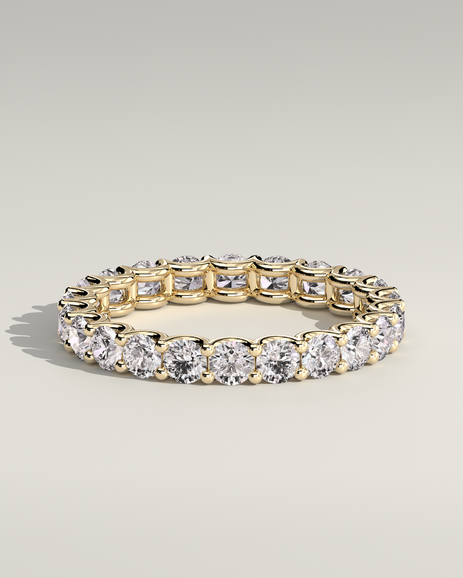 Round Eternity Wedding Band in 14K Yellow Gold — Diyona