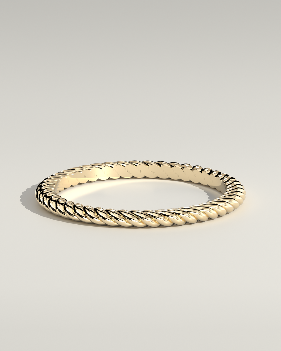 Rope Twist Wedding Band in 14K Yellow Gold — Diyona