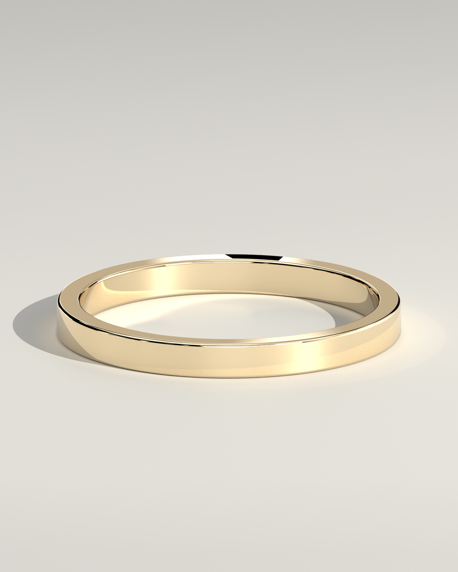 Cigar Wedding Band in 14K Yellow Gold — Diyona
