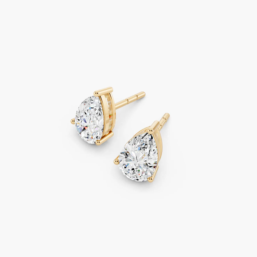 Pear Lab Diamond Stud Earrings (1/2 CTW) — alternate view — Diyona