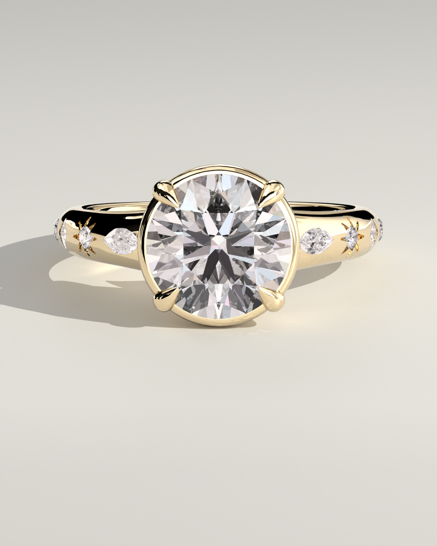 Faux Bezel Engagement Ring