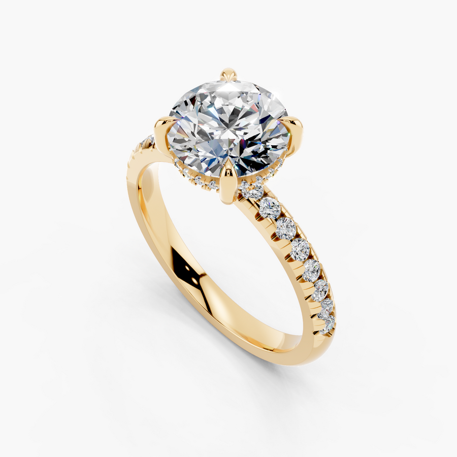 Pave Engagement Ring — alternate view — Diyona