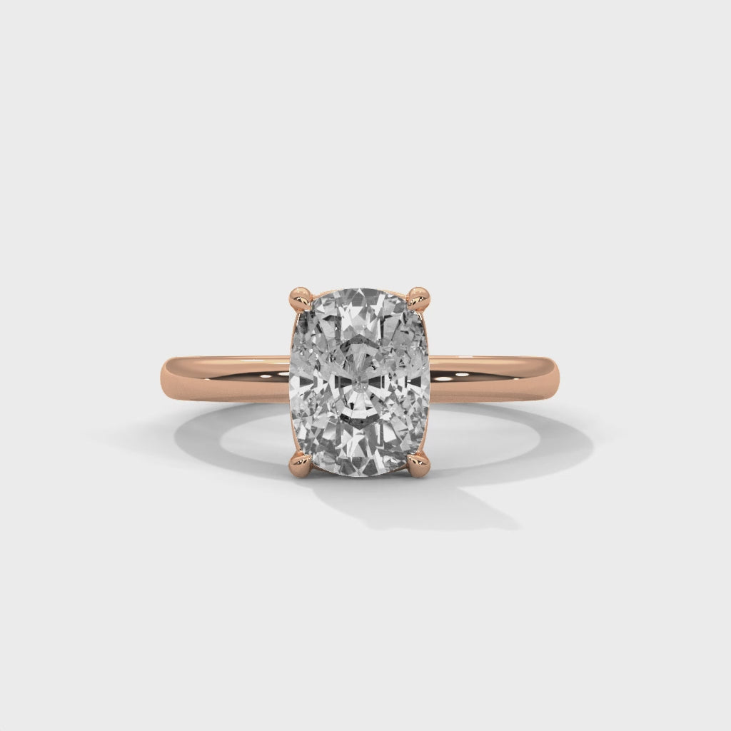 Noja Solitaire 2ct Long Cushion Lab Diamond Engagement Ring