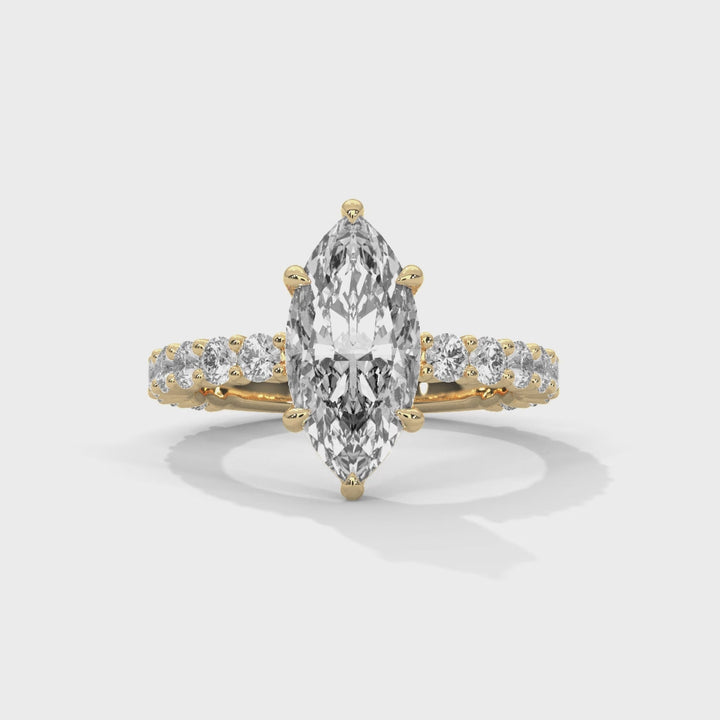 Evora Floating Diamond 2ct Marquise Lab Diamond Engagement Ring